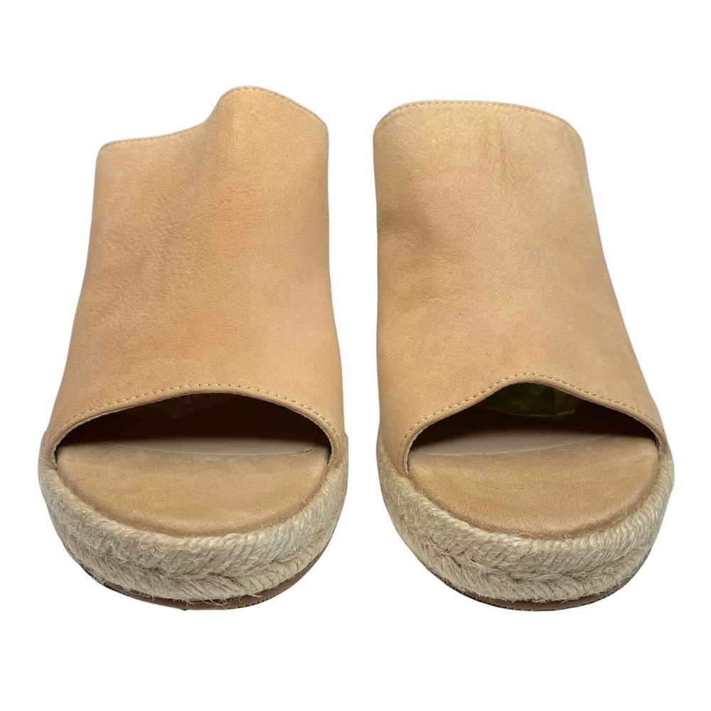new Stuart Weitzman ❃ Platform Suede Espadrille Wedge Sandal ❃ Adobe Champagne - Picture 10 of 16
